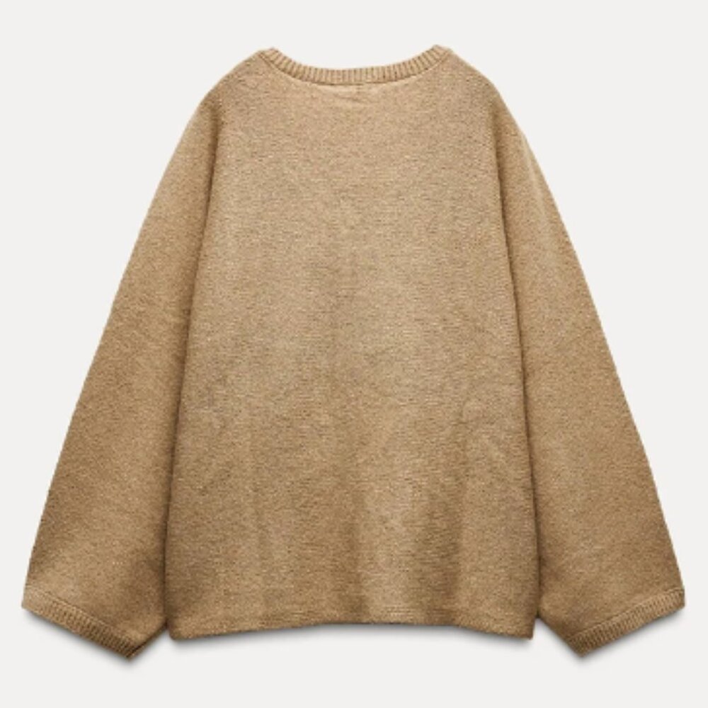 Zara KNIT SWEATER WITH GOLDEN APPLIQUÉ NWT - Picture 5 of 6